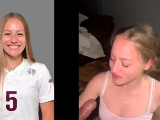 Gloryhole blowjob and facial for interracial blonde hoe